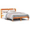 vidaXL Cadre de lit et t&ecirc;te de lit sans matelas cire marron 150x200 cm