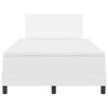 vidaXL Lit &agrave; ressorts avec matelas Blanc 120 x 190 cm Simili cuir