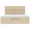 VidaXL Cadre de lit ottoman avec matelas cr&egrave;me 160x200 cm tissu