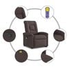 vidaXL Fauteuil inclinable de massage Marron fonc&eacute; Tissu