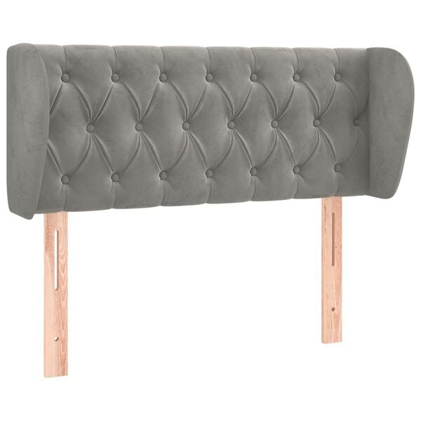 vidaXL Tête de lit avec oreilles Gris clair 103x23x78/88 cm Velours