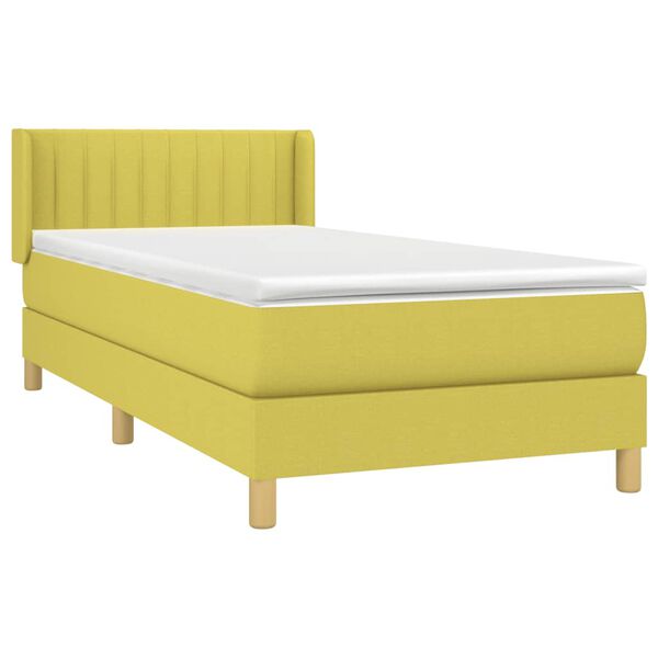 vidaXL Sommier &agrave; lattes de lit avec matelas Vert 90x200 cm Tissu