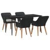 vidaXL Ensemble de salle &agrave; manger pour jardin 5 pc Noir polyrotin