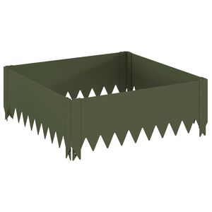 vidaXL Bordure de Pelouse 60 x 60 x 20 cm Acier Vert olive