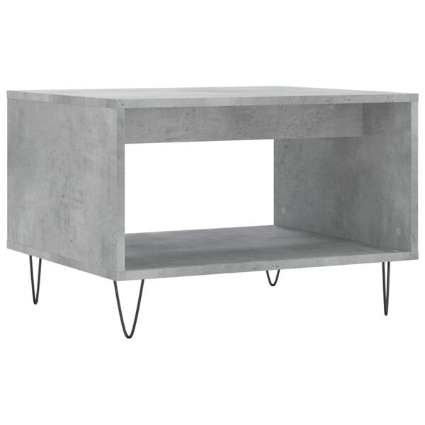 vidaXL Table basse gris b&eacute;ton 60x50x40 cm bois d'ing&eacute;nierie