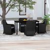 vidaXL Ensemble à manger de jardin avec coussins 5 pcs Noir