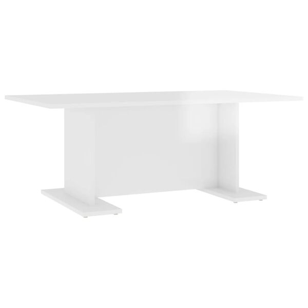 vidaXL Table basse blanc brillant 103,5x60x40 cm bois d'ingénierie