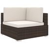 vidaXL Chaise d'angle 1 pc et coussins R&eacute;sine tress&eacute;e Marron