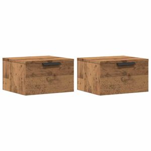vidaXL Tables de chevet murales 2 pcs ch&ecirc;ne artisanal 34x30x20 cm