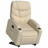 vidaXL Fauteuil inclinable électrique crème tissu
