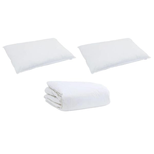 vidaXL Ensemble de Duvet avec oreiller 3 pcs Blanc Plume de canard