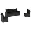 vidaXL Salon de jardin 5 pcs avec coussins noir r&eacute;sine tress&eacute;e