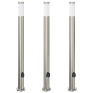 vidaXL Borne lumineuse avec sortie lot de 3 110 cm acier inoxydable IP44
