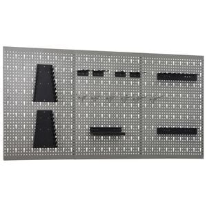vidaXL Panneaux perfor&eacute;s muraux 3 pcs 40x58 cm Acier