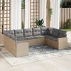 vidaXL Salon de jardin avec coussins 9 pcs beige r&eacute;sine tress&eacute;e