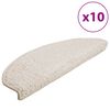 vidaXL Tapis d'escalier 10 pi&egrave;ces 65 x 21 x 4 cm Blanc Demi-rond Grand