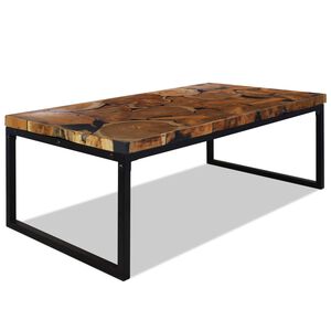 vidaXL Table basse Teck R&eacute;sine 110x60x40 cm