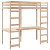 vidaXL Cadre de lit mezzanine Naturel 90 x 190 cm Pin massif