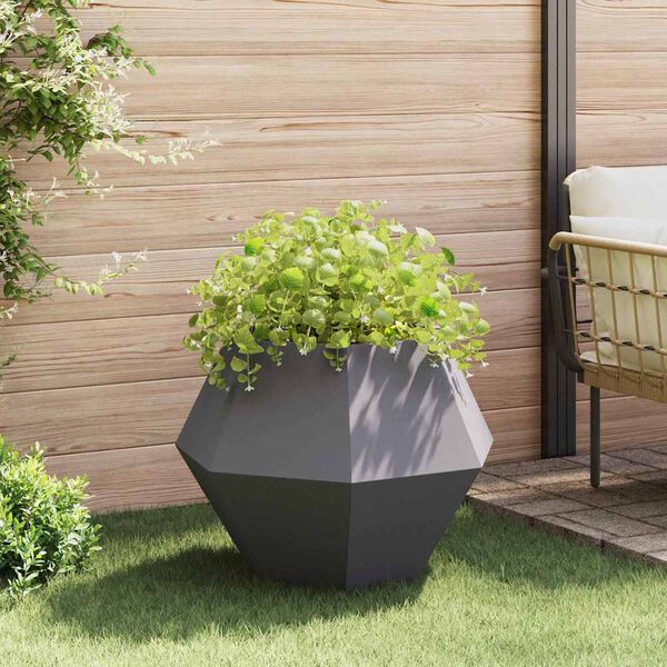 vidaXL Jardini&egrave;re 2 pcs Noir 75 x 75 x 60 cm Acier