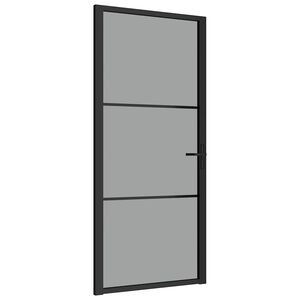 vidaXL Porte int&eacute;rieure 93x201,5 cm Noir Verre ESG et aluminium