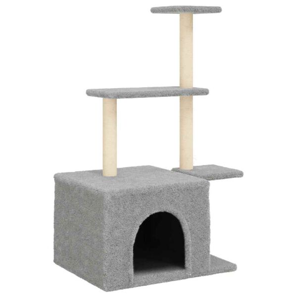 vidaXL Arbre &agrave; chat avec griffoirs en sisal gris clair 110 cm