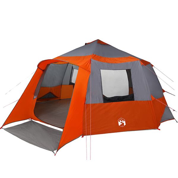 vidaXL Tente Cabane avec toit Gris et orange 500 x 500 x 294 cm