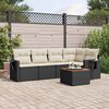 vidaXL Salon de jardin 6 pcs avec coussins noir r&eacute;sine tress&eacute;e