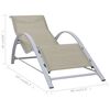 vidaXL Chaise longue textil&egrave;ne et aluminium cr&egrave;me