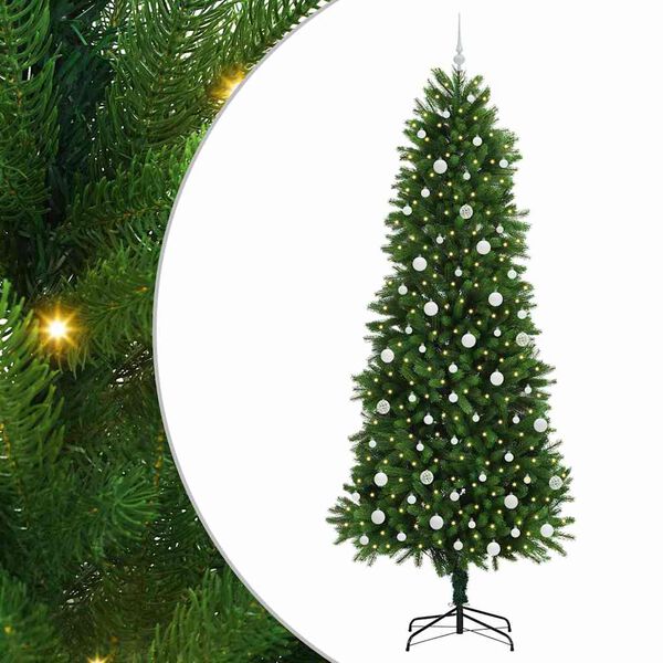 vidaXL Sapin de No&euml;l avec 300 LED avec support Vert 240 cm PE