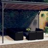 vidaXL Salon de jardin 13 pcs avec coussins Noir R&eacute;sine tress&eacute;e