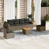 vidaXL Salon de jardin avec coussins 7 pcs gris r&eacute;sine tress&eacute;e