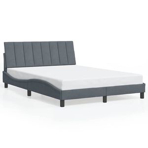 vidaXL Cadre de lit sans matelas Hanko gris fonc&eacute; 120x200 cm velours