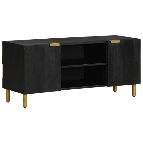 vidaXL Meuble TV noir 105x33x46 cm bois d'ing&eacute;nierie