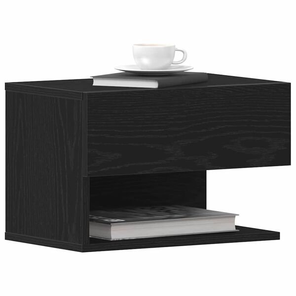 vidaXL Cabinet de chevet Ch&ecirc;ne noir 46 x 30 x 30 cm Bois d'ing&eacute;nierie