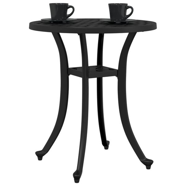 vidaXL Table de jardin noir &Oslash;48x53 cm aluminium coul&eacute;