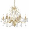 vidaXL Lustre avec perles de cristal Dor&eacute; Rond 6 x E14