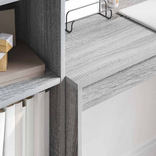 vidaXL Bureau avec tiroir 2 pcs Gris Sonoma