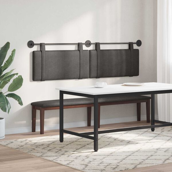 vidaXL T&ecirc;te de lit suspendue Uni Noir 170 x 55 x 5 cm PU antique