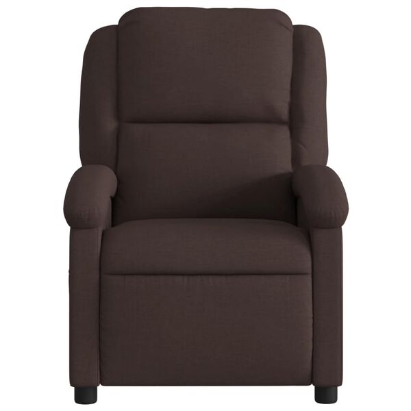 vidaXL Fauteuil inclinable Marron fonc&eacute; Tissu