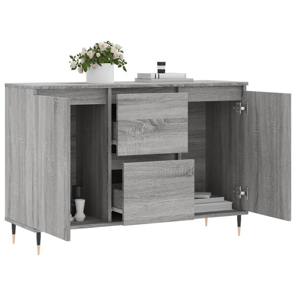 vidaXL Buffet sonoma gris 101,5x35x70 cm bois d'ing&eacute;nierie