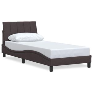 vidaXL Cadre de lit sans matelas Hanko marron fonc&eacute; 80x200 cm tissu
