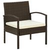 vidaXL Chaise de jardin avec coussin R&eacute;sine tress&eacute;e Marron