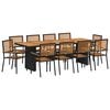 vidaXL Ensemble de salle &agrave; manger pour jardin 11 pc Noir et Marron