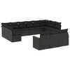 vidaXL Salon de jardin avec coussins 13 pcs noir r&eacute;sine tress&eacute;e