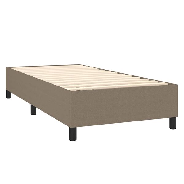 vidaXL Sommier &agrave; lattes de lit avec matelas Taupe 90x190 cm Tissu