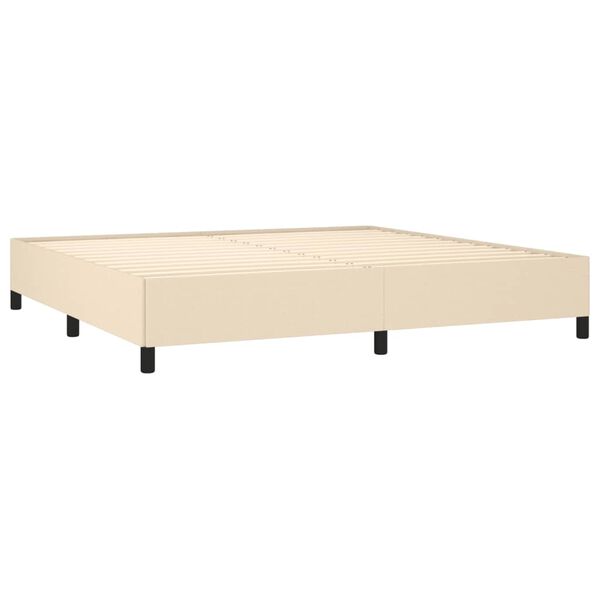 vidaXL Sommier &agrave; lattes de lit avec matelas Cr&egrave;me 200x200 cm Tissu