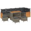 vidaXL Ensemble de canap&eacute; de jardin avec coussin 12 pcs Gris polyrotin