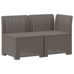 vidaXL Canap&eacute; de jardin 2 places look rotin 2 place PP Gris clair