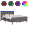 vidaXL Cadre de lit avec bandes LED Gris 120 x 200 cm Simili cuir