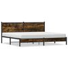 vidaXL Cadre de lit en m&eacute;tal sans matelas ch&ecirc;ne fum&eacute; 193x203 cm